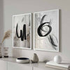 Cuadro de estilo abstracto y minimalista, tonos negros y blancos - kuadro