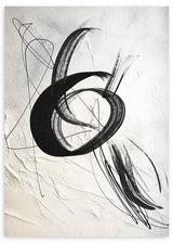 Cuadro de estilo abstracto y minimalista, tonos negros y blancos - kuadro