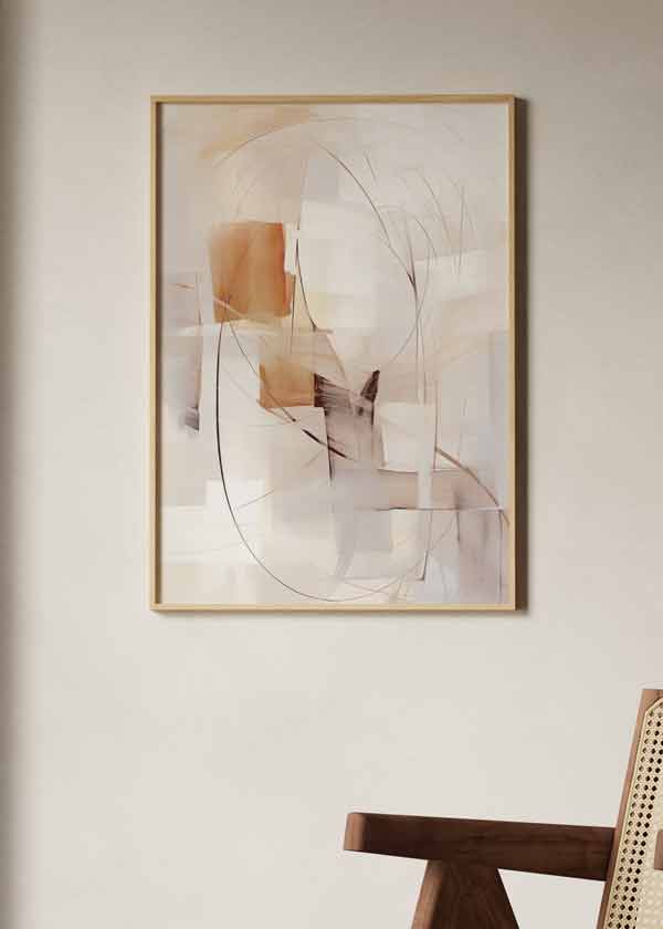 Cuadro de estilo abstracto y minimalista, trazos geométricos - kuadro