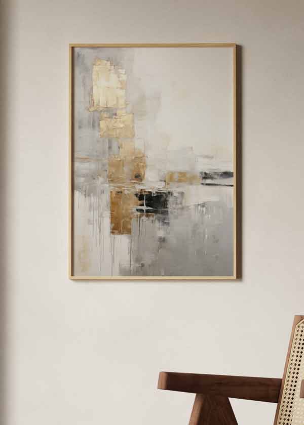 Cuadro abstracto y minimalista, Posters, Prints, & Visual Artwork, Gold Texture Veris Collection I