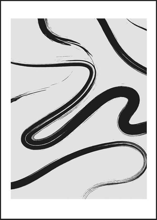 Cuadro abstracto en blanco, negro y gris, Posters, Prints, & Visual Artwork, Caminos