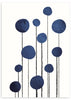 lámina decorativa abstracta de flores azules. Ilustración abstracta de flores