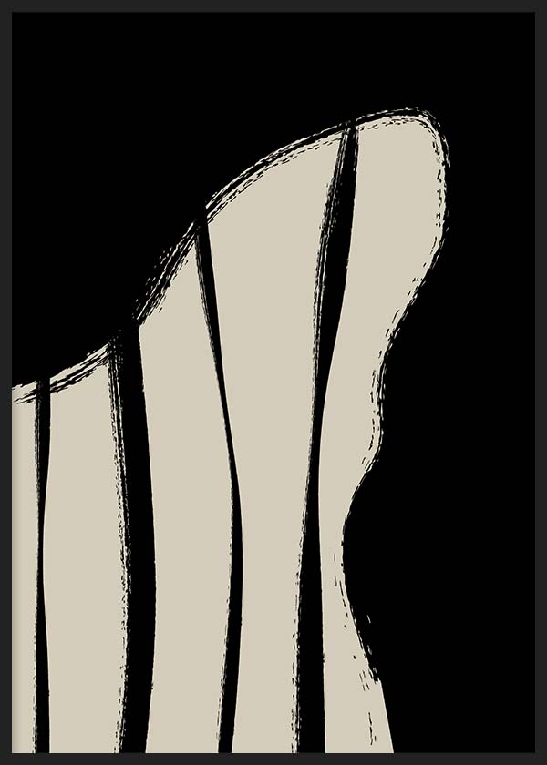 cuadro con lámina decorativa abstracta en colores negro y beige