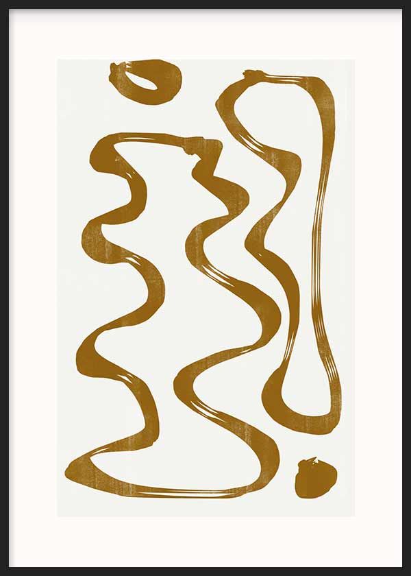 cuadro para lámina decorativa abstracta en colores marrón y beige, con formas - kuadro