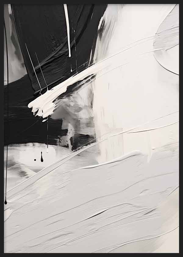 Cuadro abstracto en blanco y negro, Brochazos Artísticos I, kuadro.es