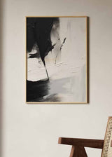 Cuadro abstracto en blanco y negro, Brochazos Artísticos II, kuadro.es