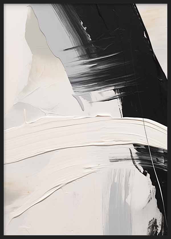Cuadro abstracto en blanco y negro, Brochazos Artísticos IV, kuadro.es