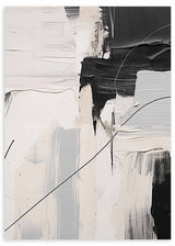 Cuadro abstracto en blanco y negro, Brochazos Artísticos V, kuadro.es