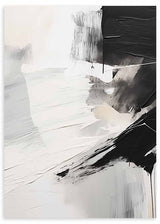 Cuadro abstracto en blanco y negro, Brochazos Artísticos VII, kuadro.es