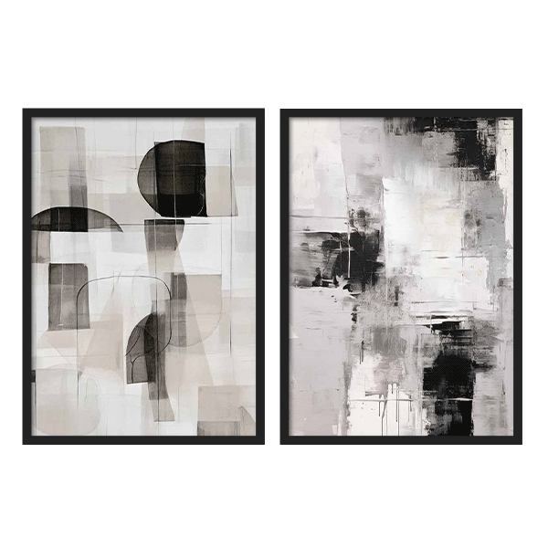 Conjunto de cuadros abstractos, Two Combo -  Geometry Veris Collection II, kuadro.es