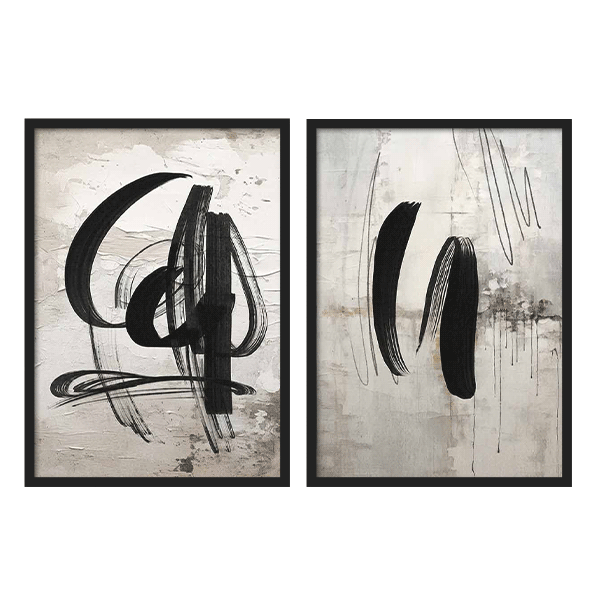 Conjunto de cuadros abstractos, Two Combo -  Doodle Veris Collection II, kuadro.es