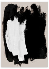 Cuadro minimalista y abstracto en negro y blanco sobre fondo beige