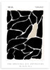 Cuadro minimalista con ilustración de rocas abstractas en negro