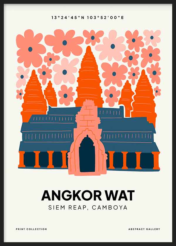Cuadro ilustración colorida, Posters, Prints, & Visual Artwork, Angkor Wat
