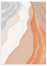 Cuadro ilustración de playa y montañas en tonos pastel y estilo nórdico. Una obra llena de paz y tranquilidad, la misma que te aportaría ese paisaje en la realidad
