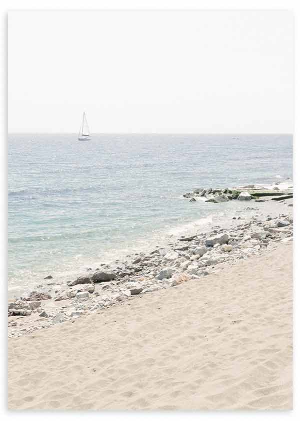 Cuadro fotográfico de playa, mar y arena. Una obra muy veraniega y fresca, ¡casi se puede oler la sal del mar!.