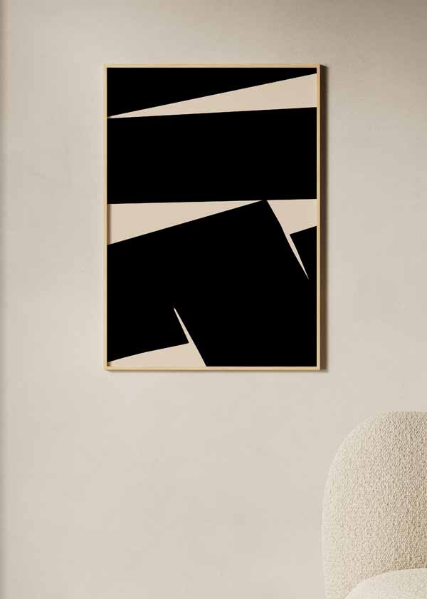 Cuadro colorido y minimalista, Black Plain Abstract, kuadro.es