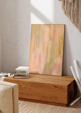 decoración con cuadros, ideas - Cuadro de abstracto y minimalista. Una obra otoñal gracias a sus tonos amarillos y naranjas