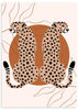Cuadro de ilustración artística de leopardos en la sabana. Una obra ideal si eres amante de estos animales.