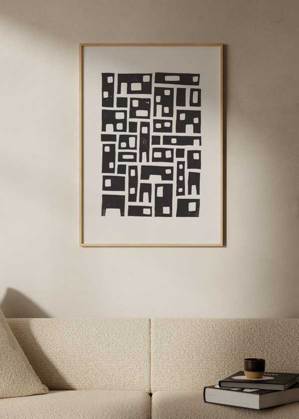 Cuadro minimalista y abstracto, City / Lino Print, kuadro.es