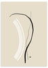 Cuadro minimalista y abstracto con ilustraciones de trazos blancos y negros sobre un fondo beige crema. Ideal para ambientes modernos, salones y salas de estar