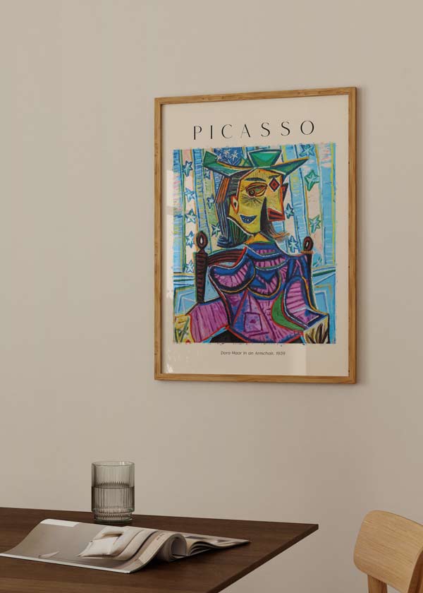 decoración con cuadros, ideas - Cuadro artístico inspirado en el cuadro de Picasso del retrato a Dora Maar, su amante y musa. La obra fue pintada en en 1939 con el estilo único y radical de Pablo Picasso. 