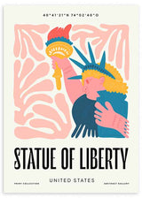 Cuadro Estatua de la Libertad, ilustración colorida. Una obra que te hará viajar a Nueva York para ver una de las estatuas más icónicas del mundo