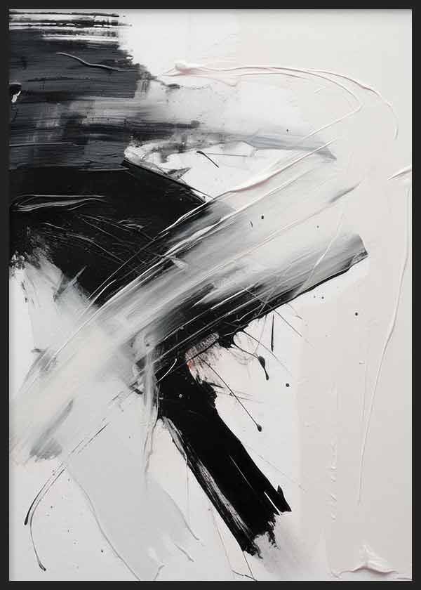Cuadro de estilo abstracto y minimalista en blanco y negro