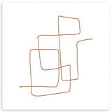 Cuadro cuadrado de ilustración minimalista y abstracta en blanco y marrón. Una obra sencilla pero muy elegante.