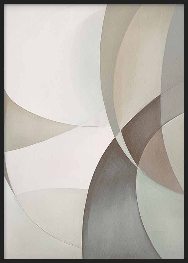 Cuadro de estilo abstracto y geométrico en tonos grises y neutros