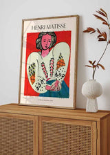decoración con cuadros, ideas - Cuadro artístico inspirado en el cuadro de Matisse La Blouse Roumaine. La obra fue pintada en en 1940 con el estilo innovador y colorido de Henri Matisse. Decorar tus paredes con grandes obras como esta es decorar con mayúsculas.