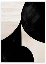 Cuadro minimalista y geométrico en negro y beige, estilo abstracto. Una obra con mucha elegancia para ambientes modernos. 