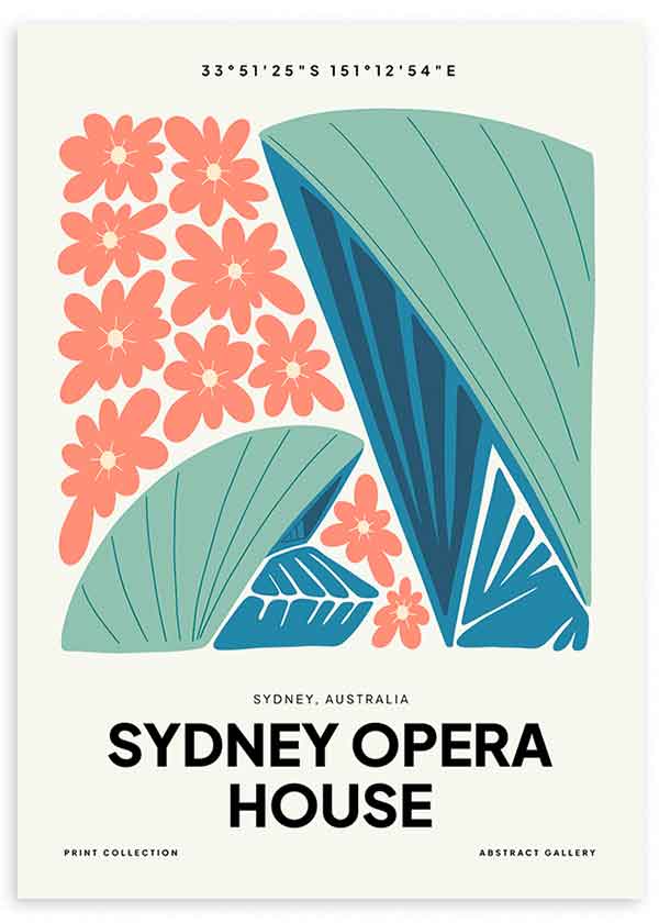 Cuadro Ópera de Sydney, ilustración colorida. Una obra que te hará viajar a Australia para ver uno de los edificios más icónicos del mundo