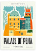 Cuadro Palacio da Pena, ilustración colorida. Una obra que te hará viajar a Sintra para ver una de los edificios más icónicos de Portugal