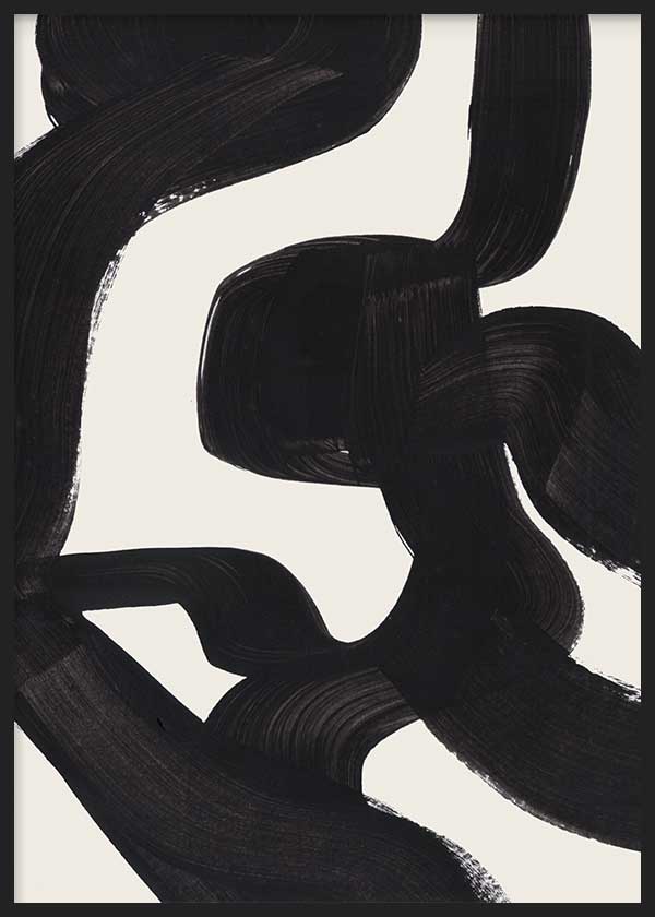 Cuadro minimalista y abstracto en negro y un ligero beige, estilo abstracto