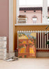 Cuadro de ilustración artística de fachada de casa colorida y vintage, con flores