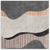 Cuadro cuadrado minimalista y abstracto en tonos grises, naranjas y marrones. Una obra con mucha elegancia para espacios modernos