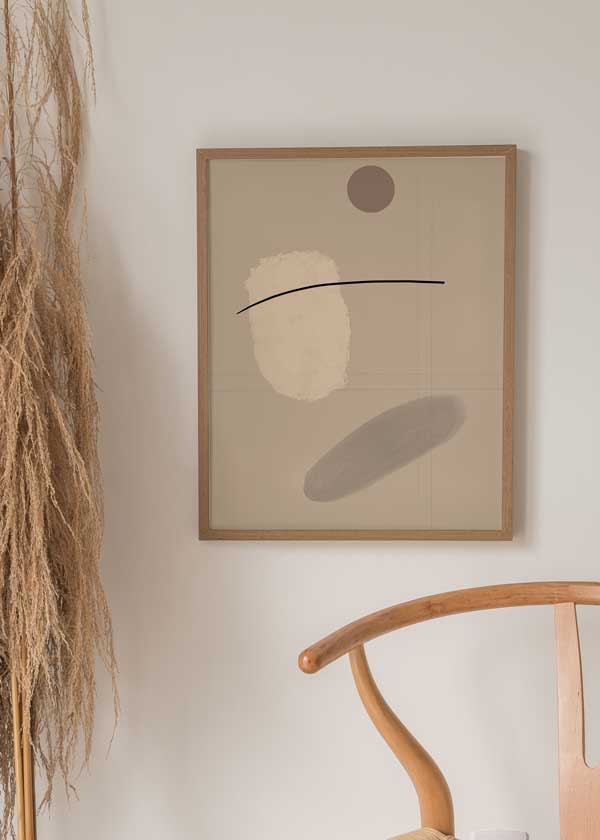 Cuadro minimalista y abstracto en tonos beige, estilo abstracto. Una obra con mucha elegancia para ambientes modernos.