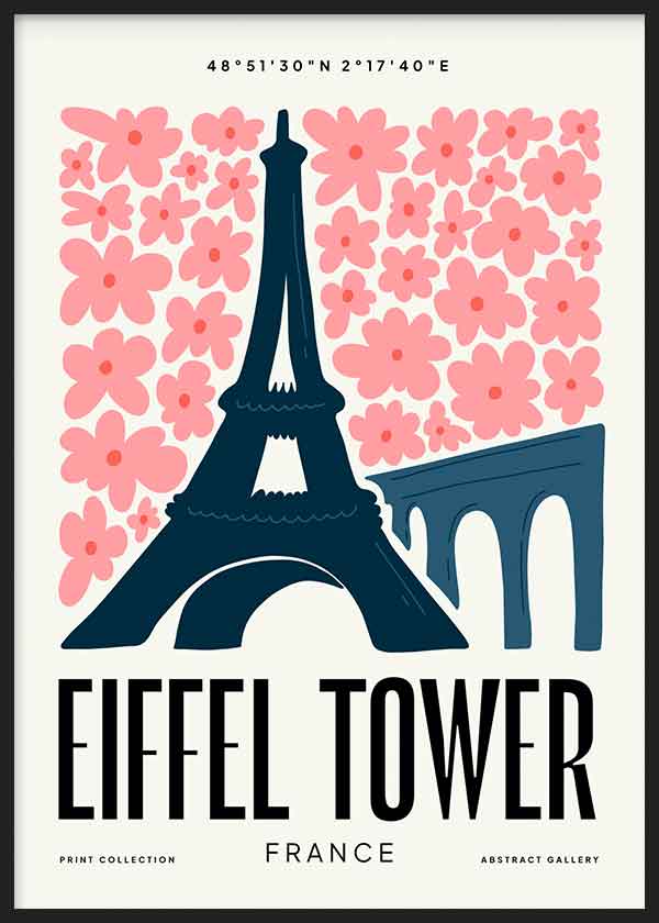 Cuadro de la Torre Eiffel, ilustración colorida. Una obra que te hará viajar a París para ver su mayor icono
