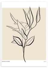 Cuadro de ilustración floral sobre fondo beige.