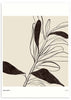 Cuadro de ilustración artística de flor sobre fondo beige