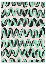 Ilustración colorida y minimalista, Turquoise ZigZag Pattern, kuadro.es