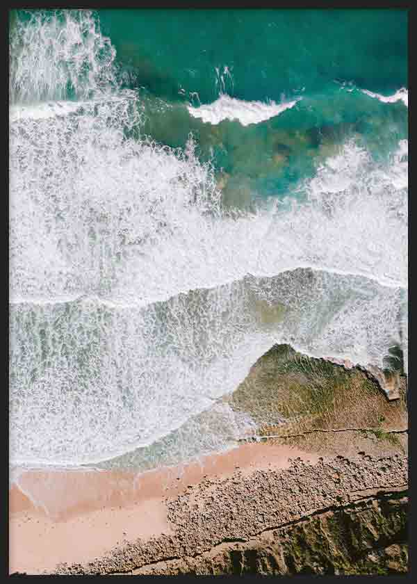 Cuadro fotográfico de playa y mar, vista aérea. Una obra con la que casi podrás sentir la brisa del océano.