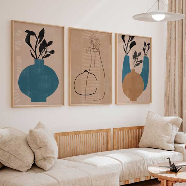 cuadros de estilo floral y nórdico para el salón o dormitorio - kuadro