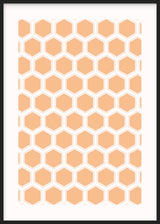 cuadro para cocina de panel de abejas naranja y blanco. Lámina decorativa.