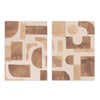 conjunto de láminas decorativas abstractoas y geométricas tonos maderas - kuadro