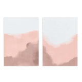 conjunto de cuadros de estilo abstracto en tonos rosas - kuadro
