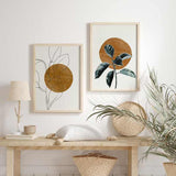 decoración con cuadros, ideas - conjunto de cuadros florales y abstractos - kuadro
