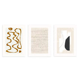 conjunto de tres cuadros abstractos de estilo nórdico, ilustraciones - kuadro