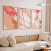 decoración con cuadros, ideas - conjunto de cuadros abstractos, minimalistas y coloridos - kuadro